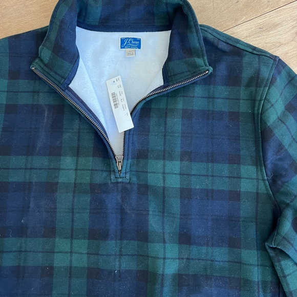 J. Crew Double Half Zip Plaid Pullover NWT - Picture 3 of 3
